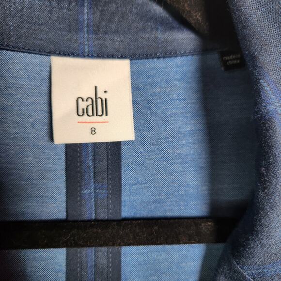 Cabi Sunset Kiss Windowpane Blazer 5425 Sz 8 Button Blue Academia Preppy Career - Picture 3 of 16